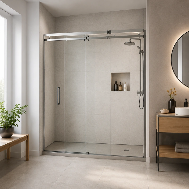 Moderne Schiebetür für eine Dusche